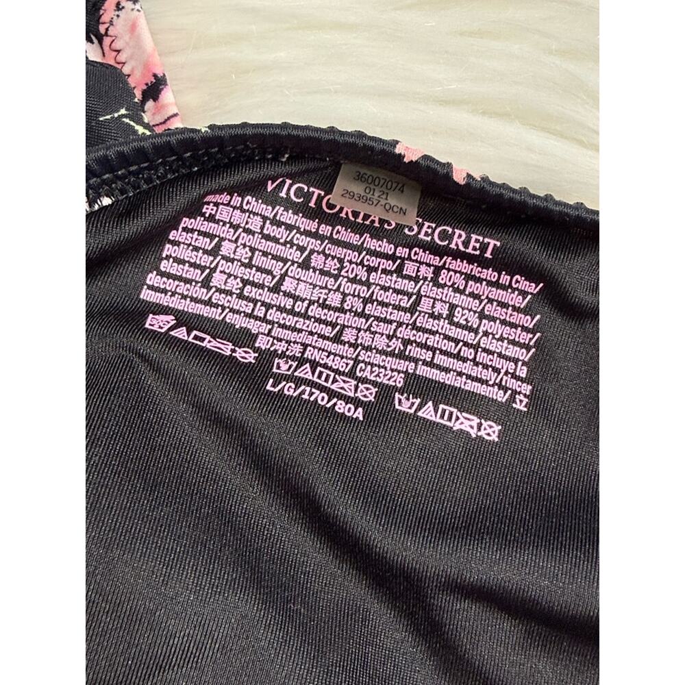 Victoria’s Secret Black and Pink Floral Halter Bikini Set - Picture 8 of 9